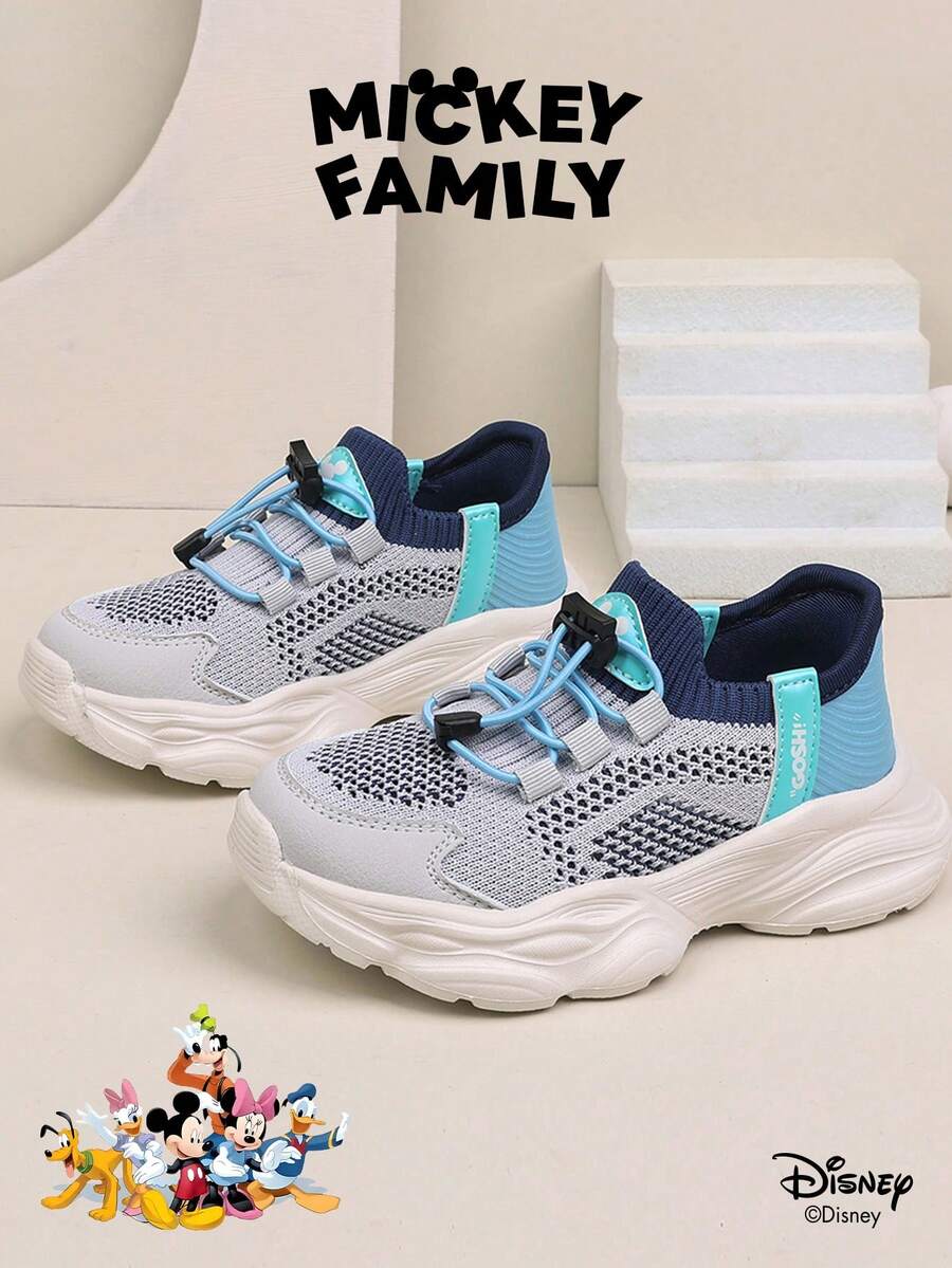 Disney 1 Pair  Official Collaboration Children's Sneakers, Suitable For Daily Wear, Festivals, Sports And Outdoor Activities. Comfortable, Fit Foot Shape, Non-Slip, Breathable. (Boys' Sneakers, Boys' Casual Shoes, Children's Sneakers, Girls' Sneakers, Girls' Casual Shoes) - Grey - View 1