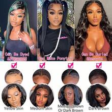 bling hair Straight Human Hair Bleached Knots Upgraded 13x6, 13x4, 4x4 360 Lace Front Wigs Pre Plucked Straight 6x4, 9x6, 5x5 Glueless Lace Closure Wigs For Women Pre Cut 180% Density Invisible Melt Skin - SNatural - Xem 6