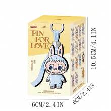1 件 100% 正品 POP MART LABUBU Pin For Love 系列（A-Z）娃娃盲盒吊坠收藏玩具理想圣诞万圣节生日礼物 - 黃色 - 查看 2