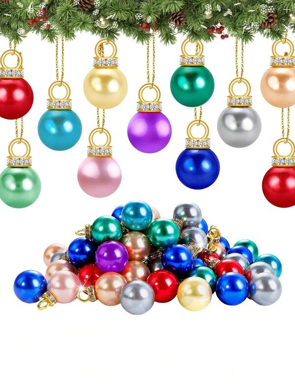 15/30 sztuk mini bombek choinkowych, kolorowe miniaturowe bombki choinkowe, małe, odporne na stłuczenie, wiszące zawieszki na choinkę