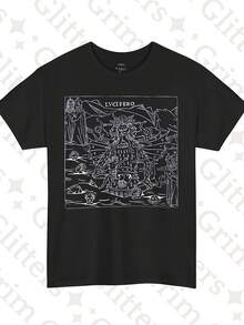 T-Shirt Dantes Inferno Woout, Aedes Althorpianae 1822, Medieval Devil Art Uni Tee - 風格12 - 查看 1