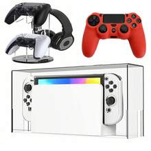 1 件通用亚克力耳机挂架，可拆卸桌面展示架，适用于 Switch 游戏控制器，生日礼物，电子产品，游戏机配件 - 彩色 - 查看 2