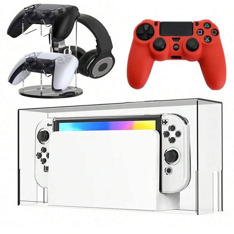 1 件通用亚克力耳机挂架，可拆卸桌面展示架，适用于 Switch 游戏控制器，生日礼物，电子产品，游戏机配件 - 彩色 - 查看 2
