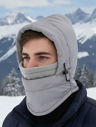 1pc Men's Balaclava Thermal Lined Ski Mask, Neck Warmer Hood For Cold Weather, Autumn/Winter