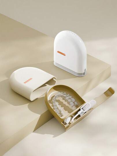 1pc Denture Storage Cases, Retainer Case With Vent Holes, Denture Cases, Similar Mouth Guard Case, Easy To Use, For Women, Men, Teen, Adult. , Makeup Room Decor,Makeup Bag,Travel Essential