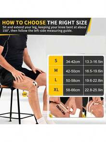 1 对 - 长款针织压缩护膝，全腿压缩套，长款护膝支撑，男女通用护膝，运动时施加全腿压力，适合日常生活、工作、健身跑步、篮球、排球！