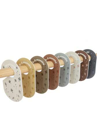 8件套婴儿衣柜分隔架 - 双面木质衣架分隔器，婴儿服装收纳架，婴儿衣柜整理器，婴儿房服装收纳，适用于新生儿至2岁男孩女孩，婴儿派对礼物，房间装饰