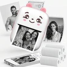 迷你便携式热敏打印机 - 无需墨水，可打印贴纸和标签，口袋大小，即时打印，兼容智能手机，适用于笔记、日记、DIY、学习图表、解剖图、照片等，是圣诞节、新年和生日的理想礼物。