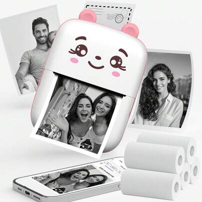 Mini Portable Thermal Printer - No Ink Needed, Print Stickers & Labels, Pocket-Sized, Instant Printing, Compatible With Smartphones, Suitable For Notes, Diaries, DIY, Learning Charts, Anatomy Diagrams, Photos, Best Christmas, New Year & Birthday Gift