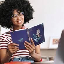 Spiral Flowers Internet Password Book With Alphabetical Tabs Logbook 140 Pages - Navy Blue - View 11