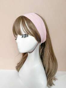 1pc Street Style Elastic Knitted Sports Headband Suitable For Daily Yoga, Outdoor Activities, Blue Hair Band Turban Headband Sweatband, Hairband Fall Winter Hair Accessories For Women For Vacation Outfits Woman - 淺粉色 - 查看 2