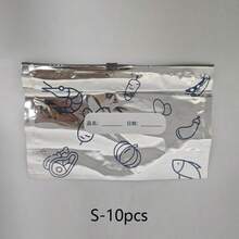 10pcs Reusable Aluminum Foil Food Storage Bags With Zipper - Thick, Leak-Proof, Self-Sealing, Perfect For Fresh Fruits & Vegetables, Ideal For Meal Prep & Pantry Organization, Pantry Organizers And Storage ﻿