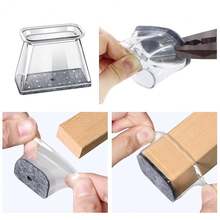 8/16/24 件装椅腿地板保护垫，防噪音家具垫，防刮擦椅套，耐用硅胶家具滑垫，保护地板、桌椅，适用于厨房、客厅和餐厅家具