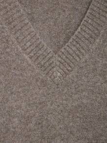 ZEVITY Suéter de punto suave de unicolor con cuello en V y manga larga para mujer, informal, para otoño e invierno, SW1857