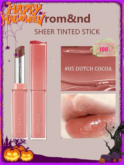 Rom&nd Romand SHEER TINTED STICK #05 DUTCH COCOA, idratante, colore naturale, lunga durata, altamente pigmentato, dall'aspetto più liscio, anti-sbavatura, non appiccicoso, labbra idratate, tonalità colorate, K-Beauty, trucco coreano, 2g/0.07oz.