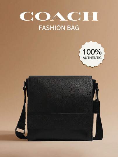 Coach Houston Messenger Bags For Men Vegan Leather Purses Zippy Bags Travel College Work Shoulder Bag