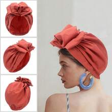 1pc Women's Casual New Fashion Floral Headscarf, Retro French Style Turban Head Wrap Hair Sleep Cap - Multicolor - View 2