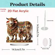 Atrapasol acrílico de vaca sagrada estilo boho chic 2D plano - Diseño vibrante y realista, ideal para decoración del hogar y oficina, regalo perfecto para fiestas