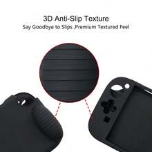 适用于Switch第二代主机的硅胶保护套（1个），3D防滑纹理设计，防滑、防汗、防刮擦，增强握持感 - 彩色 - 查看 3