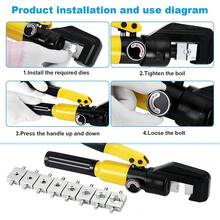 Manual Hydraulic Crimping Tool - Adjustable Pressure For Different Wire Sizes, Ergonomic Grip To Reduce Fatigue, Ideal For Home Electrical Repairs, Auto Wiring & Hobby Projects - Yellow - View 3