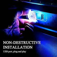 PAKRYS 2 件 USB LED 天使眼水晶氛围灯，汽车内饰配件，即插即用 USB 装饰夜灯，适用于大多数汽车（多色） - 蘑菇小氛圍燈 - 查看 4