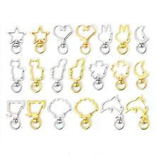 QIAO 10Pcs Cute Metal MaterialKeychain Various Shapes Keychain Accessories Heart Star Moon Flower Dog Cat Key Chain For Keys Bags Women Gifts