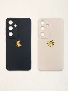 Couple Phone Cases - Sun & Moon Design, Black & White Phone Cases Compatible With IPhone & Galaxy Smartphones, Phone Cases, Case Compatible With IPhone 17 Pro Max, Covers, Cute Phone Cases, Compatible With IPhone 13, 15, 16 Pro Max, 16 - Multicolor - View 45