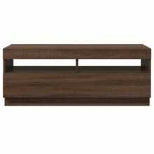 vidaXL TV-Schrank mit LED-Leuchten Braun Eichen-Optik 100x35x40 cm - Gelb - Übersicht 8