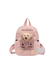 Customizable Personalized Backpack With Name Or Holiday Greetings. Customize Your Own Cute Mini Cartoon Teddy Bear Backpack, Can Write Name, Letters, Lucky Numbers, Perfect For Daily School, Dance Class, Travel, Birthday Gift For Friends And Daughters - Bear Backpack - View 20