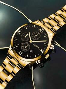 Alloy Quartz Men's High-End Luxury Watch Set, Electronic Sports Quartz Watch, Unisex Watch, Gift For Wedding - Multicolor - View 2