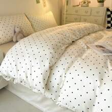 1 件柔软舒适的褶皱棉质花卉羽绒被套，可水洗，简约风格，适合卧室和宿舍，仅包含羽绒被套，四季皆宜