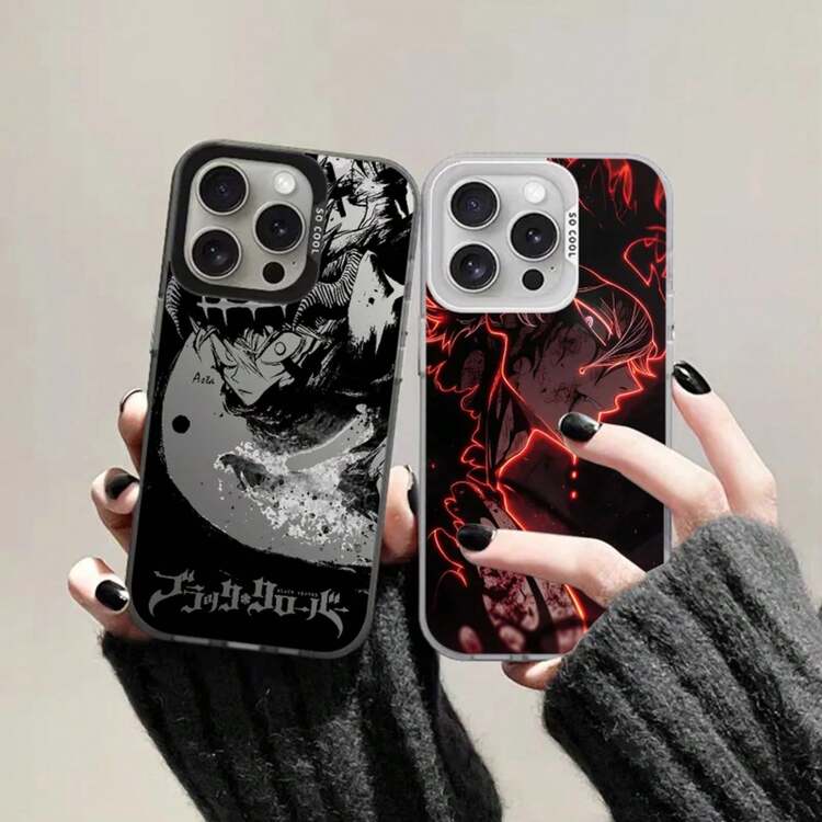 Funda de teléfono Asta Comics B-Black Clover para 17 16 15 14 13 12 11 Pro Max Plus, color a prueba de golpes, cubierta trasera plateada, teléfono 17 Air - z8 - Añade 6