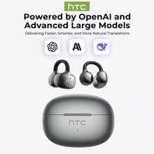 HTC NE55 AI 耳夾式翻譯耳機 - 支援 135 種語言即時翻譯，長效電池續航，高保真音質，適用於運動與旅行場景，商務人士、語言學習者與旅行者的理想選擇 - 黑色 - 查看 2