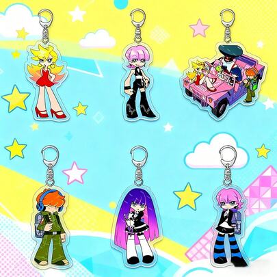 1pc Panty & Stocking With Garterbelt Acrylic Keychain - Brief/Scanty Character Charm Figure, Cute Durable Anime Merch For Bag/Key Decoration, Collection & Perfect Fan Gift