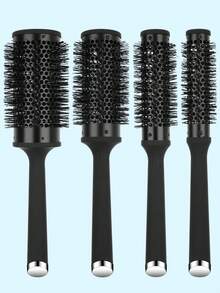 1 pezzo Spazzola per capelli con setole in nylon, rivestimento in ceramica ionica nera e manico in ABS rivestito in gomma, adatta per uso in salone, per acconciature, capelli ricci, bordi, pettine per capelli, set di spazzole per capelli, pettine per ricci, spazzola districante, spazzola per capelli da donna, per viaggi, prodotti per capelli, accessori per barbieri, attrezzature per parrucchieri