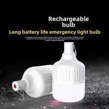 Luz LED portátil recargable para acampar en la calle con gancho, linterna de tienda regulable, carga USB, lámpara LED multifuncional de emergencia - Blanco - Ver 3