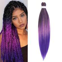 Długie fioletowe warkocze, wstępnie rozciągnięte syntetyczne przedłużki do warkoczy, fioletowe przedłużki do włosów na imprezę sceniczną, kostium na Halloween i Boże Narodzenie