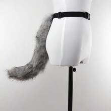 1件圣诞猫尾巴服装，可爱狐狸毛绒尾巴角色扮演猫女配饰尾巴带挂绳，适合万圣节、圣诞节、生日、家庭聚会、动漫角色扮演、情人节、圣诞礼物、新年礼物 - 彩色 - 查看 3