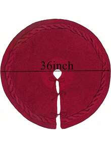 1 pieza Falda de árbol de Navidad de punto, Falda de árbol de Navidad de punto roja, Decoración de árbol de Navidad