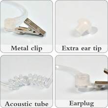 Earpiece Headphones Prop, Earplugs Acoustic Tube Headset Secret Service Security Guard Costume Ear Piece Costume Accessory Halloween Costume White - 1 - View 5