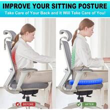 Gel Seat Cushion For Long Sitting Pressure Relief Super Large And Thick - Non- Gel Chair Cushion For BackSciatica Tailbone Pain Relief - Seat Cushion For Office Desk Chair Car Seat Wheelchair - Xanh lam + 16,5 x 14,5 x 1,65 inch - Xem 4