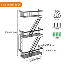 Tomnk 3-Tier Fire Escape Wall Shelf, New York Decorative Floating Shelf, Wall Art Ladder Shelf, Black Metal Trinket Shelves For Bedroom, Home, Office, Storage And Display - màu đen - Xem 2