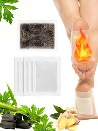 Ginger Powder And Bamboo Vinegar Deep Cleansing Foot Pads, Easy-To-Use Relaxation Adhesive Sheets, Foot Padchristmas Gifts,Hand Warmers,Gifts For Men,Stocking Stuffers,Hand Warmers Rechargeable