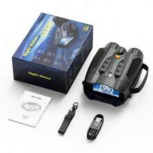 4K HD Night Vision Binoculars With 10x Magnification | 3" Display, 1080P Video, 80m Range, Flashlight & Steady Light, Rechargeable Battery/USB Powered, 28mm Objective Lens, Black - Ideal For Wildlife Observation, Farm Security & Nighttime Adventures