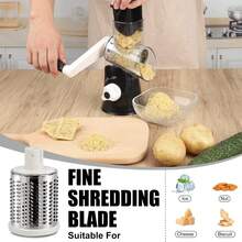 Cheese Grater, Kitchen Mandolin Vegetable Slicing Machine, With 7.62cm Replaceable Blades, Easy-To-Clean Rotary Fruit Grater Slicing Machine, Potato, Carrot, Nut Grinder - Multicolor - View 5