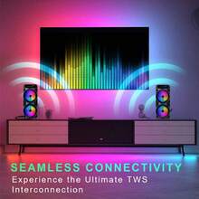 1 Portable Wireless Speaker With Colorful Lighting Effects, Compact Subwoofer, Type-C Charging, USB FM, TF Card Support, AUX Button Control, Suitable For Outdoor Square Dancing, Camping Karaoke, Indoor Dance, Family Dinner, Stage Live Lighting Effects, Disco - Black - View 4