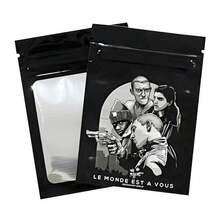 100pcs 7*10cm Printed Flat Three Side Self Seal Ziplock Plastic Packaging Smell Proof Mylar Bag Sachets Aluminum Foil Packaging Small Mini Sugar Candy Packets Pouch - Multicolor - View 1