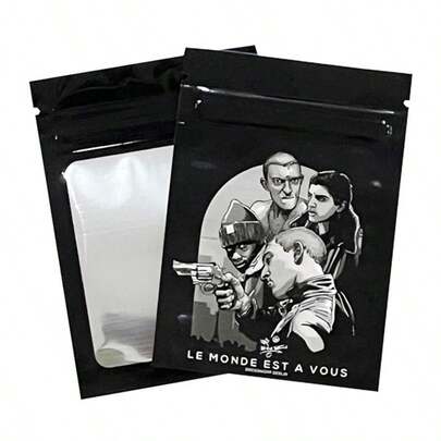 100 piezas de 7*10cm Bolsas de embalaje de plástico con cierre hermético y tres lados impresos, a prueba de olores, de mylar y aluminio, para pequeños paquetes de azúcar, caramelos y otros