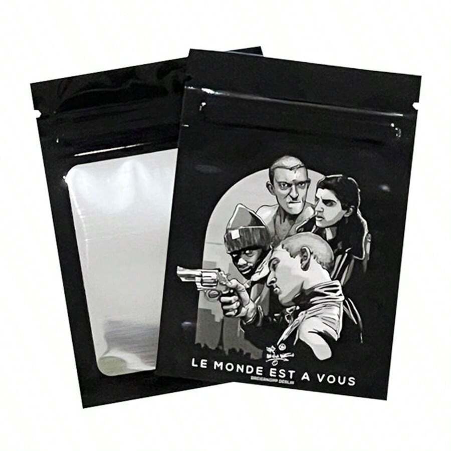 100pcs 7*10cm Printed Flat Three Side Self Seal Ziplock Plastic Packaging Smell Proof Mylar Bag Sachets Aluminum Foil Packaging Small Mini Sugar Candy Packets Pouch - Multicolor - View 1