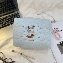 1个可爱卡通小狗图案化妆包，女士旅行化妆收纳包，可装洗漱用品、护肤品和化妆品 | 小巧便携的洗漱包，适合度假、聚会和日常使用，趣味时尚设计，是假日、海滩、浴室、卧室等场所的理想之选，大容量 - 彩色 - 查看 5